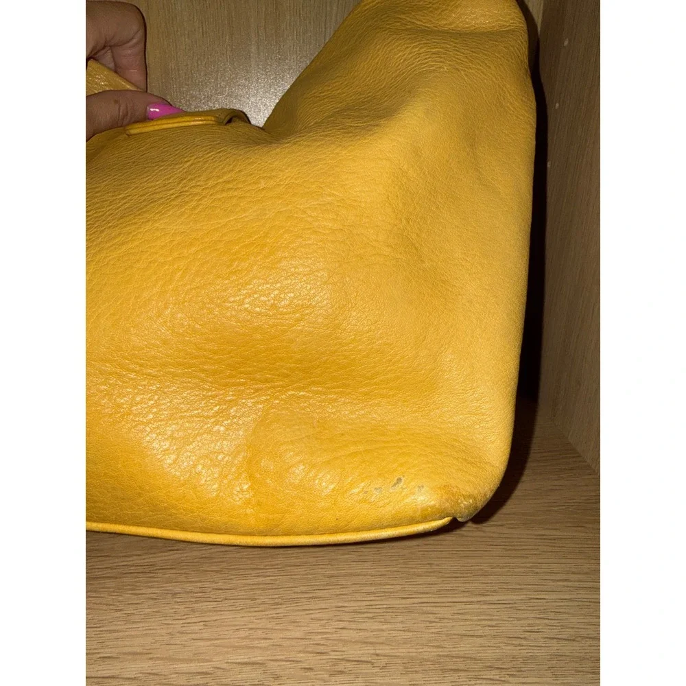 Dooney & Bourke Yellow Pebbled Leather Hobo Bag